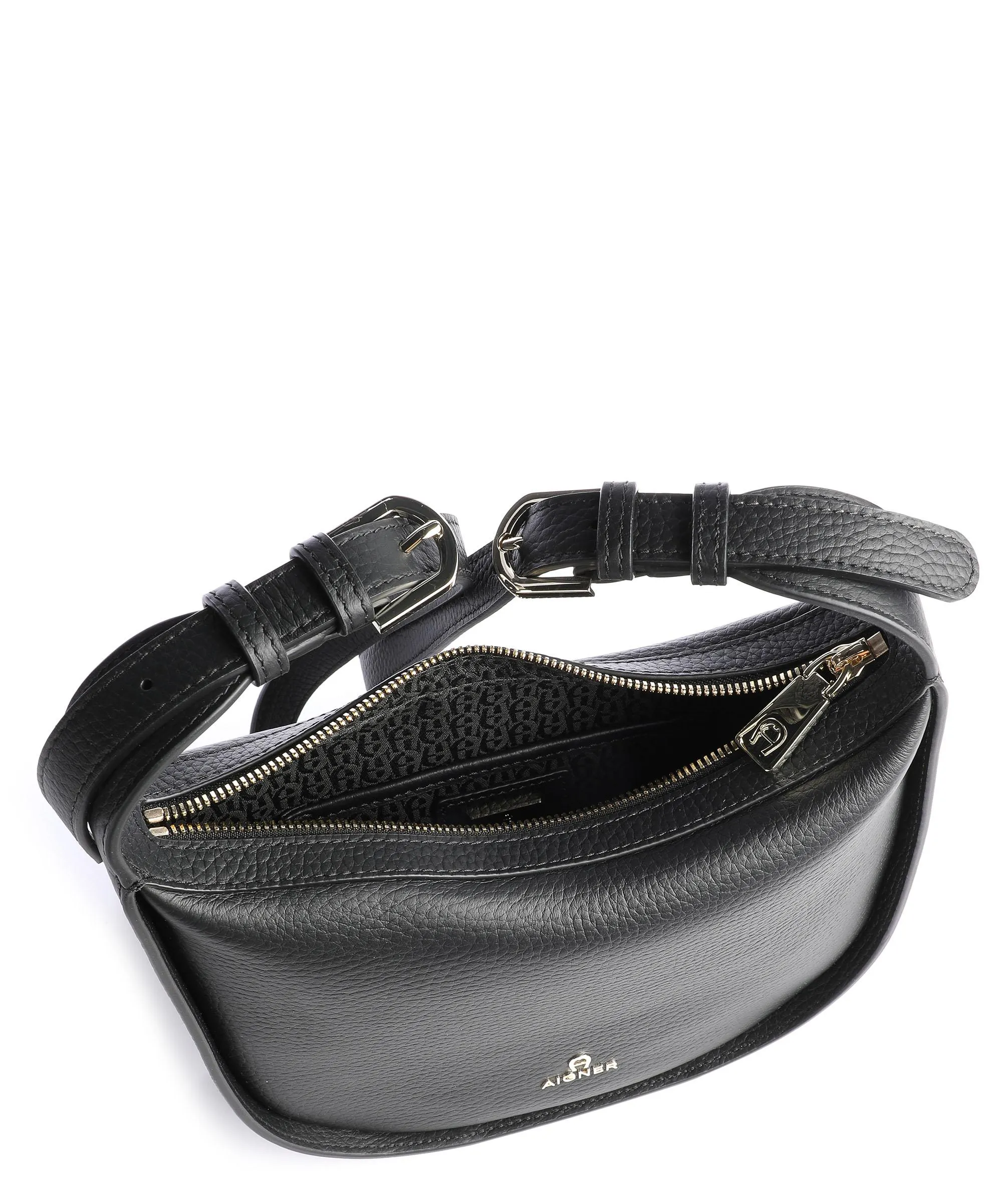 Aigner Ivy S Borsa a tracolla pelle di vacchetta grana nero  