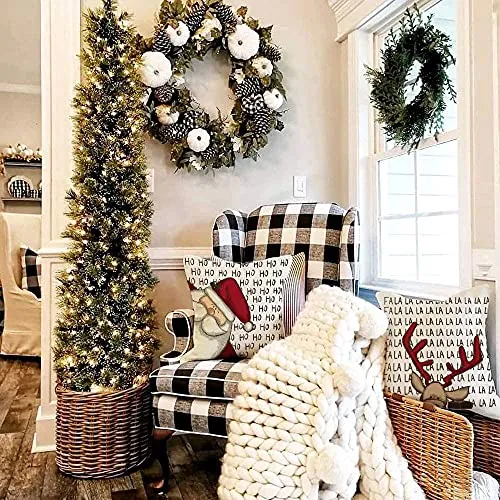 Cuscini Natalizi Decorativi Divano Natale Copricuscini Federe 45x45 Bianco Arredo Per Salotto La Casa Babbo Natale Alci Regali P