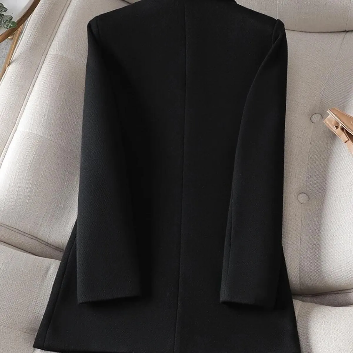 Giacca da donna casual autunno inverno giacca da donna rosa kaki nero manica lunga monopetto cappotto femminile con tasca
