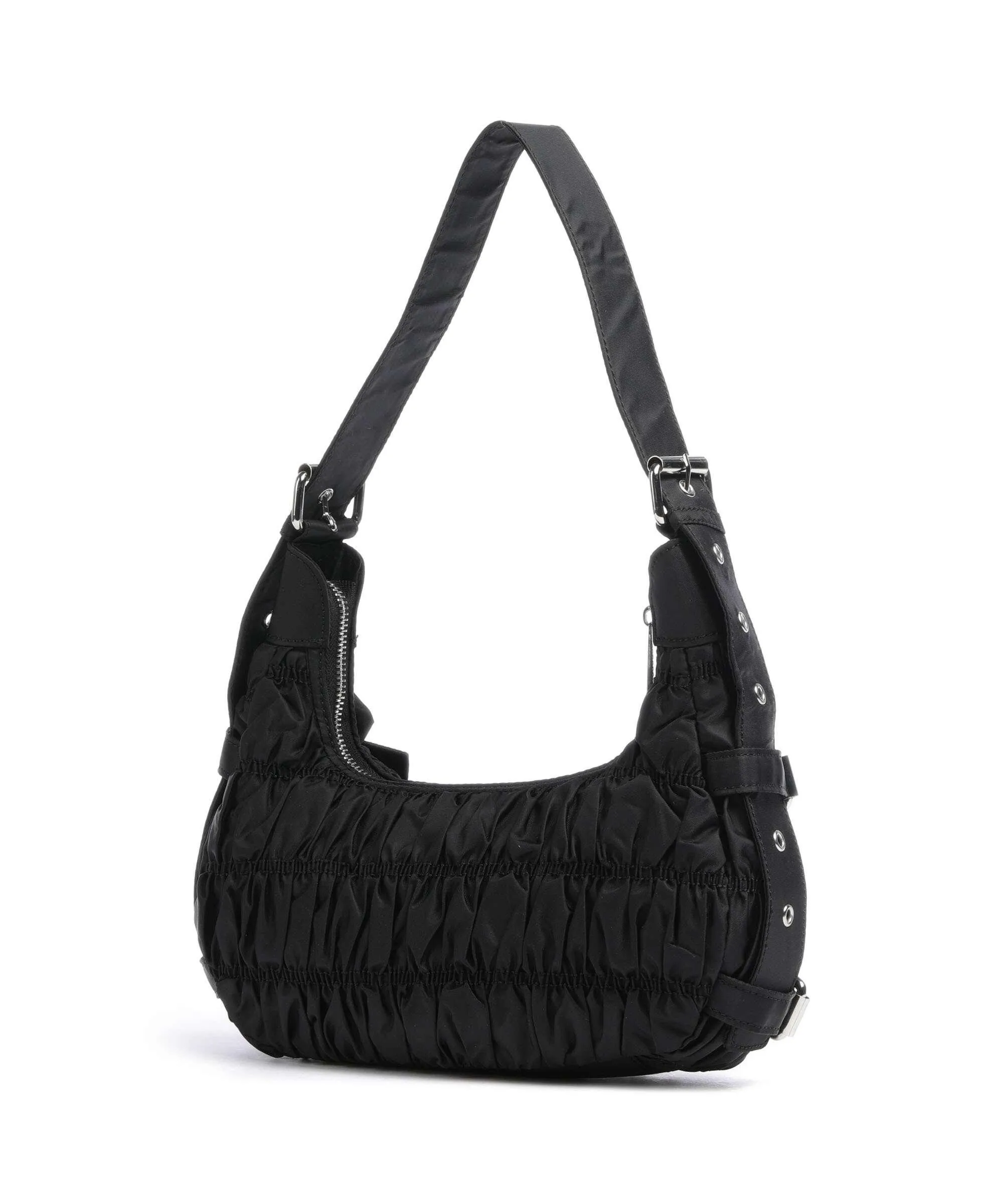  Núnoo Recycled Nylon Alaska Borsa hobo nylon riciclato nero  