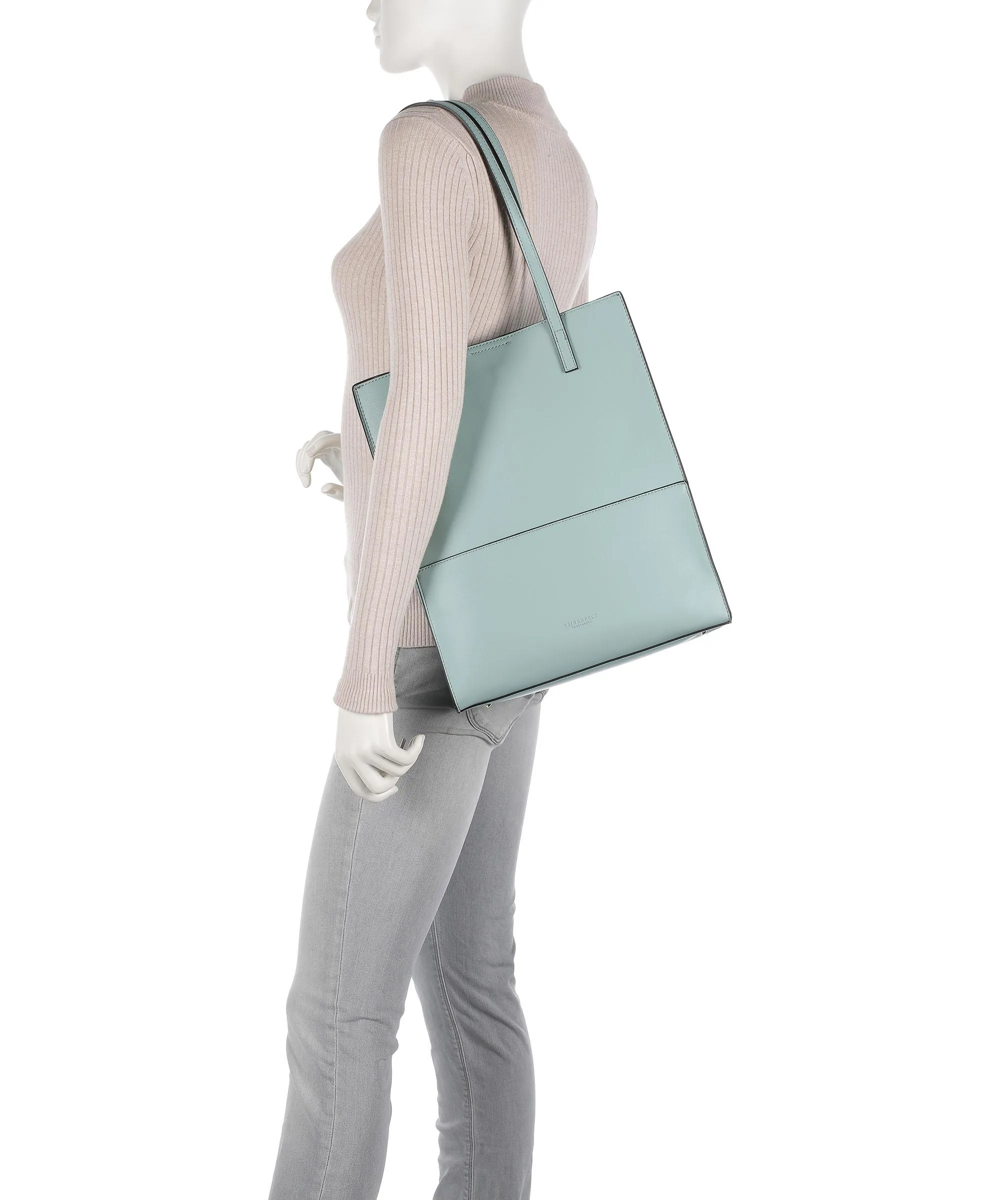  Seidenfelt Nees Borsa shopper pelle sintetica pistacchio  