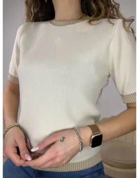 T-SHIRT FILO MONICA BEIGE